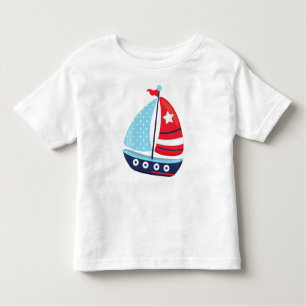 Camiseta Infantil Barco à vela, marinheiro, à vela, velas, barco, na