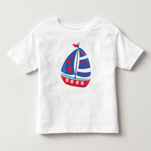 Camiseta Infantil Barco à vela, marinheiro, à vela, velas, navio, ba (Frente)