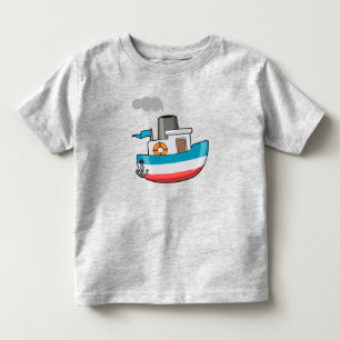 Camiseta Infantil Barco animado fofo