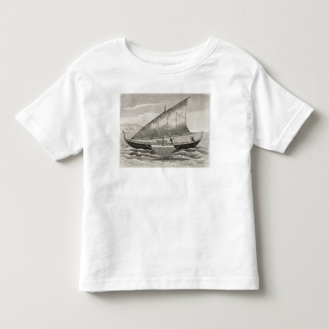 Camiseta Infantil Barco das ilhas de Mortlock com guiga (Frente)