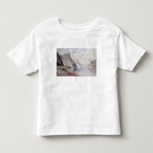 Camiseta Infantil Barco em um fiorde norueguês (óleo em canvas)