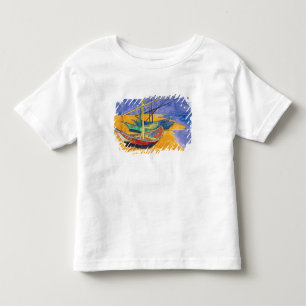 Camiseta Infantil Barcos de pesca de Vincent van Gogh na praia