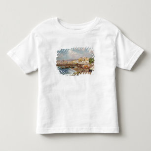 Camiseta Infantil Barcos de pesca na praia em Marinella, Nápoles (o