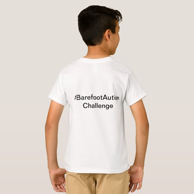 Camiseta infantil Barefoot Autism Challenge (Parte Traseira Completa)