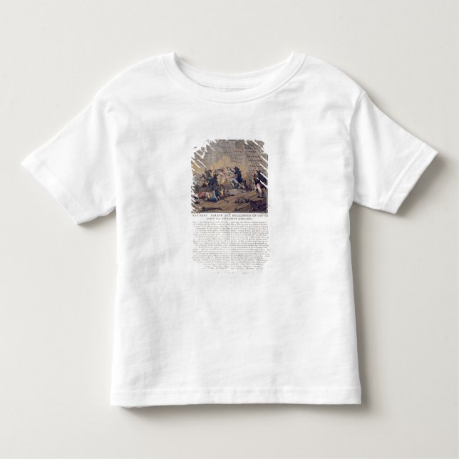 Camiseta Infantil Baronete de Jean (1651-1702), taki naval francês (Frente)