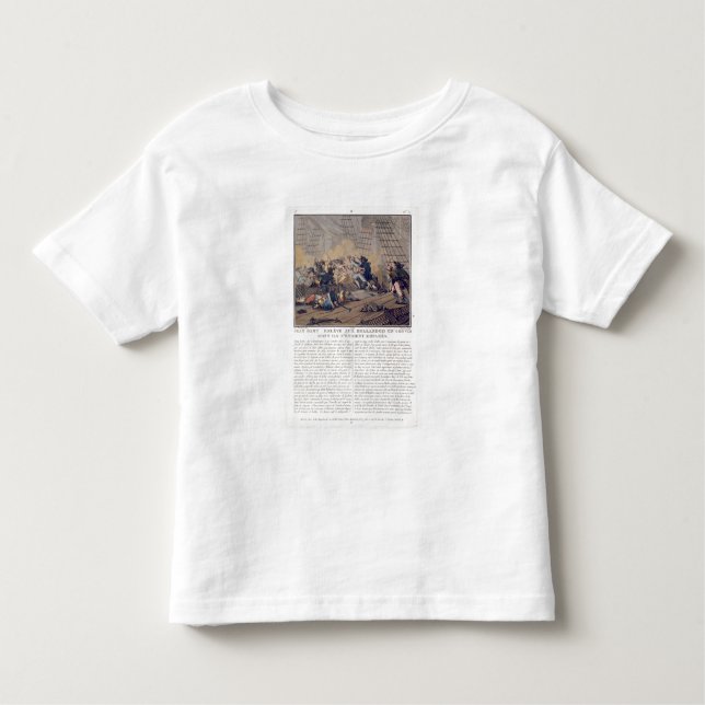 Camiseta Infantil Baronete de Jean (1651-1702), taki naval francês (Frente)