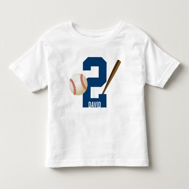Camiseta Infantil Baseball Boy All Star Custom Name segundo aniversá (Frente)
