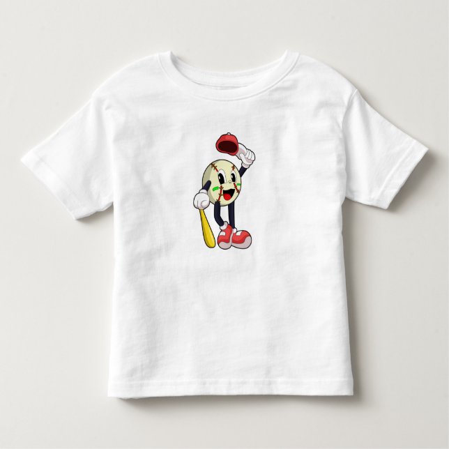 Camiseta Infantil Baseball com bastão de beisebol (Frente)