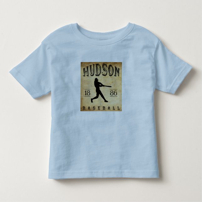Camiseta Infantil Basebol 1886 de Hudson New York (Frente)