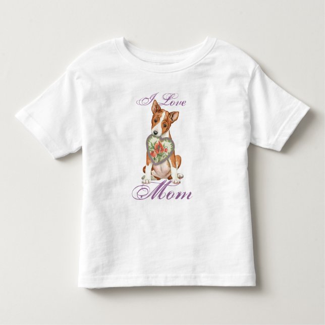 Camiseta Infantil Basenji Heart Mãe (Frente)