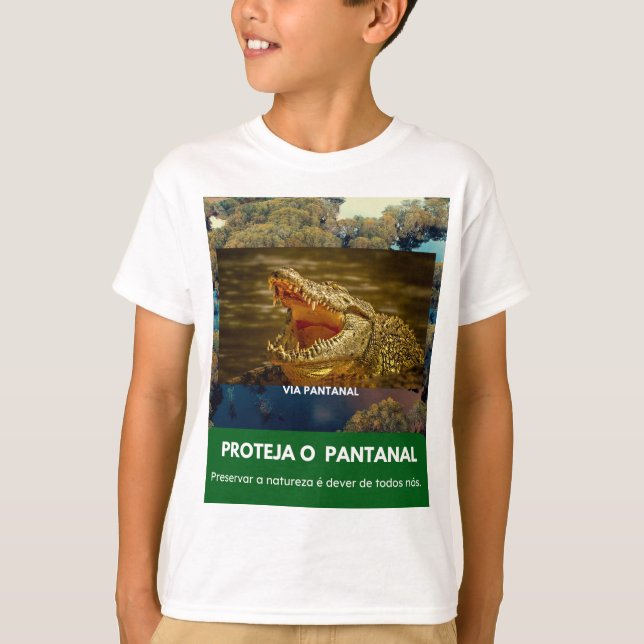Camiseta Infantil Básica Via Pantanal Jacaré (Frente)