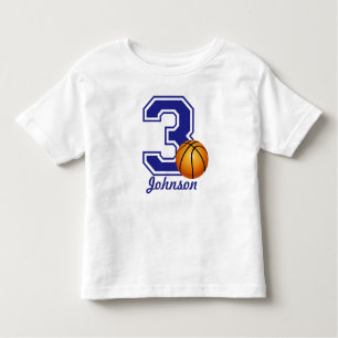 Camiseta Infantil basquete aniversário de 3 anos personalizado
