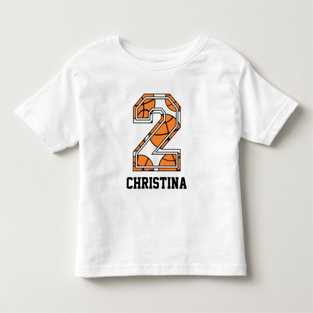 Camiseta Infantil Basquetebol personalizado número 2 (Frente)