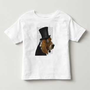 Camiseta Infantil Basset Hound, Formal Hound e Hat