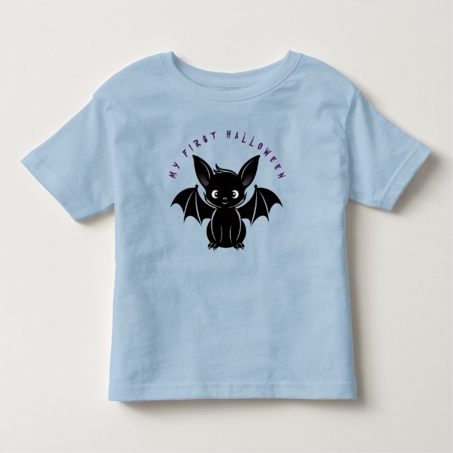 Camiseta Infantil Bat d'Halloween mignonne (Frente)