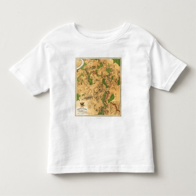 Camiseta Infantil Batalha de Antietam - mapa panorâmico 3 da guerra (Frente)