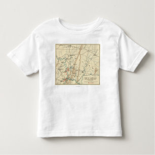 Camiseta Infantil Batalha de Antietam - mapa panorâmico 7 da guerra