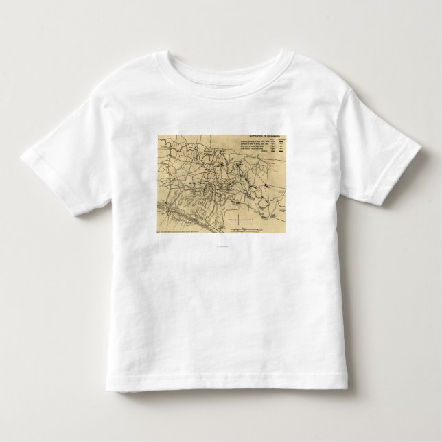 Camiseta Infantil Batalha de Chickamauga - mapa panorâmico 2 da (Frente)