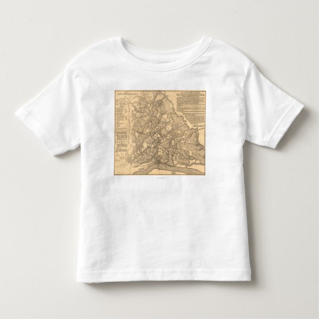 Camiseta Infantil Batalha de Shiloh - mapa panorâmico 3 da guerra (Frente)