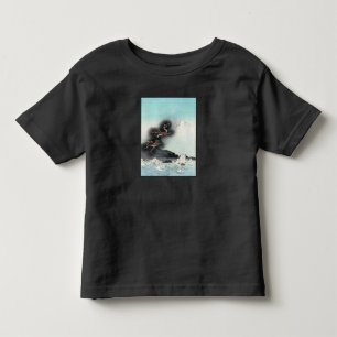Camiseta Infantil Batalha Naval da Fúria do Dragão pelo Monte Fuji,