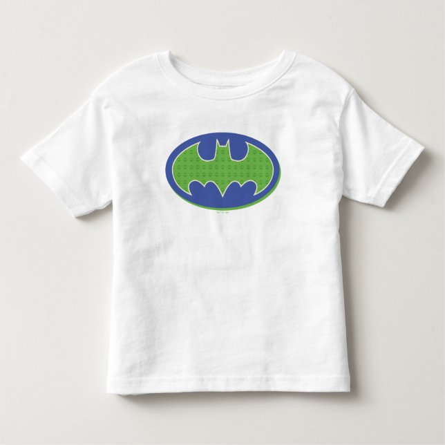 Camiseta Infantil Batman | Símbolo roxo e verde (Frente)