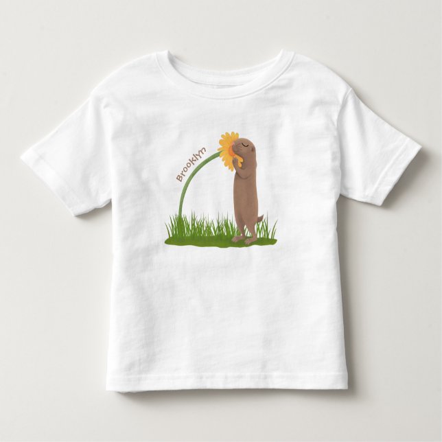 Camiseta Infantil BD de cãozinho da pradaria (Frente)