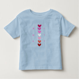 Camiseta Infantil Be Mine Minimal Heart Stack Valentine T-Shirt