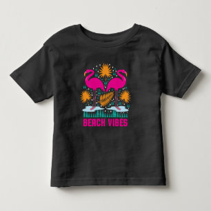 Camiseta Infantil Beach Vibes Pink Flamingos-19501