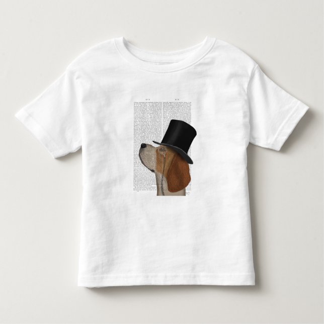 Camiseta Infantil Beagle, Formal Hound e Chapéu (Frente)