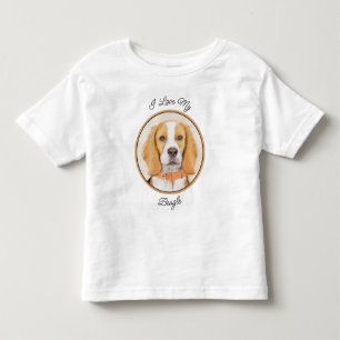 Camiseta Infantil Beagle Hound Dog Painting Original Animal Art
