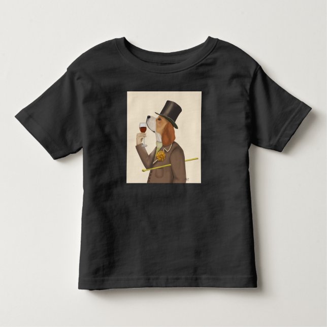 Camiseta Infantil Beagle Wine Snob (Frente)