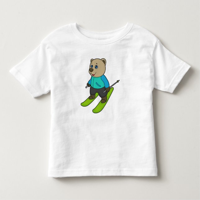Camiseta Infantil Bear Skier Ski (Frente)