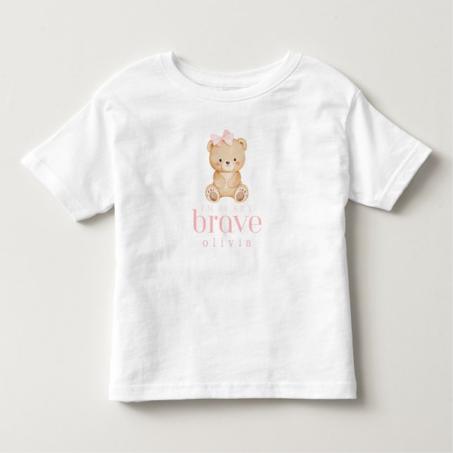 Camiseta Infantil beary brave childhood cancer sick kids custom name (Frente)