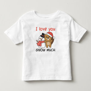 Camiseta Infantil Beaver Eu Te Amo Neve Muito Snowman Pun