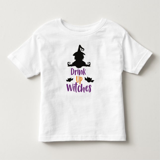 Camiseta Infantil Beba Bruxas, Bruxas, Morcegos, Halloween (Frente)
