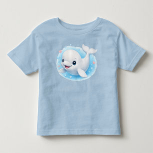Camiseta Infantil Bebê Baleia Beluga Adorável