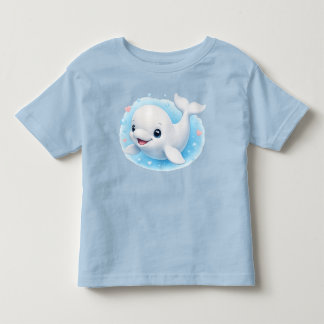 Camiseta Infantil Bebê Baleia Beluga Adorável