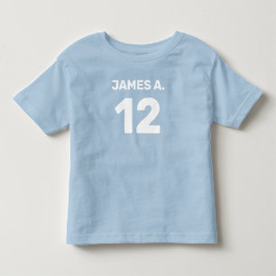 Camiseta Infantil Bebé de azul personalizável (design frente e verso