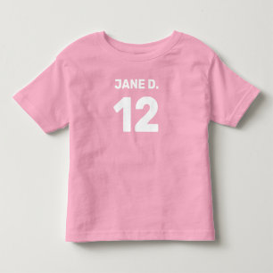 Camiseta Infantil Bebé de rosa personalizável (design da frente e ve