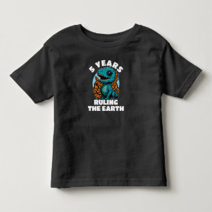 Camiseta Infantil Bebê Dinossauro, Aniversário De Cinco Anos