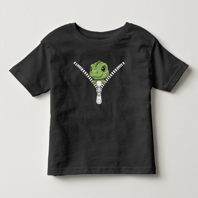 Camiseta Infantil Bebê dinossauro fofo espiando  (Frente)