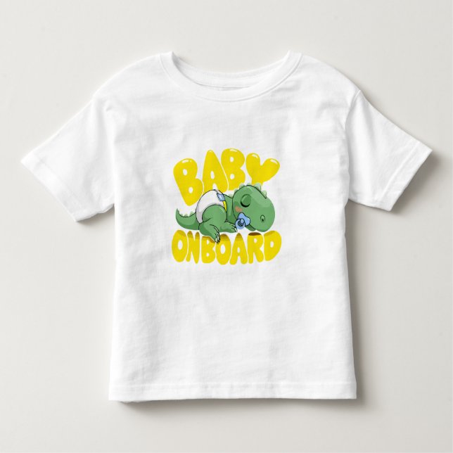 Camiseta Infantil Bebê Dinossauro Gelado No Decano Do Carro Conselho (Frente)
