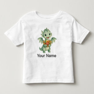Camiseta Infantil Bebê Dragão Personalizado de Folhas de Bordo Fofos