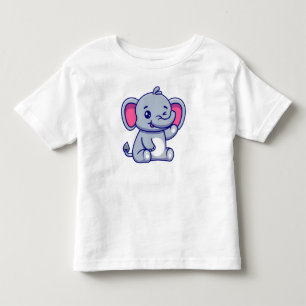 Camiseta Infantil Bebê Elefante Fofo Sentado Cartoon-23800