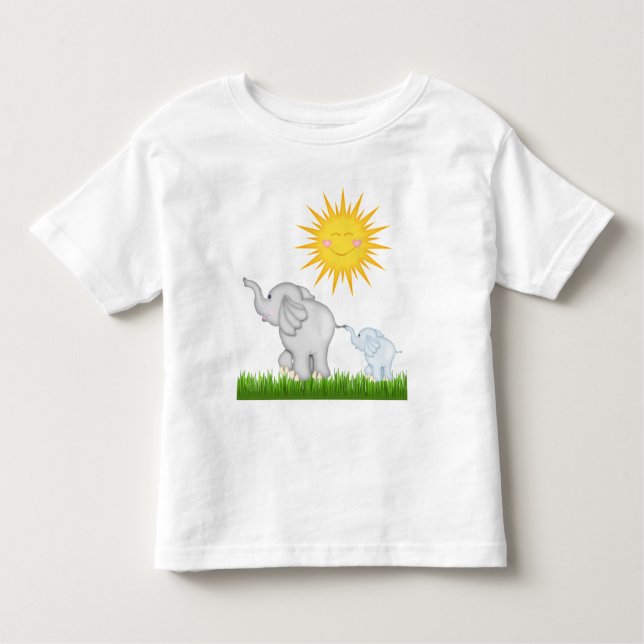 Camiseta Infantil bebê Elefantes rolando camiseta-criança unisex (Frente)