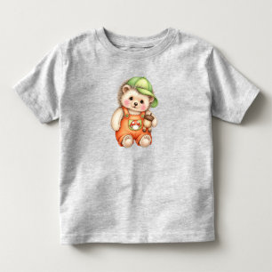 Camiseta Infantil Bebê ouriço em macacão laranja pela Natasha Us