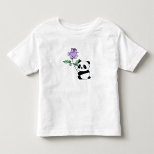 Camiseta Infantil Bebê Panda com Nome Personalizado e Rosa Roxa