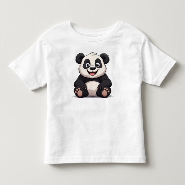 Camiseta Infantil Bebê Panda de Desenho Animado Fofo (Frente)