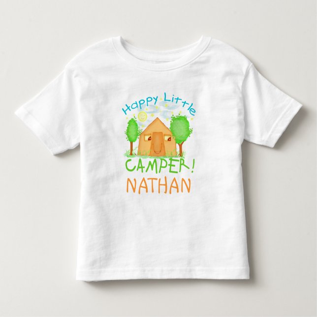 Camiseta Infantil Bebê personalizado/t-shirt de acampamento verão (Frente)