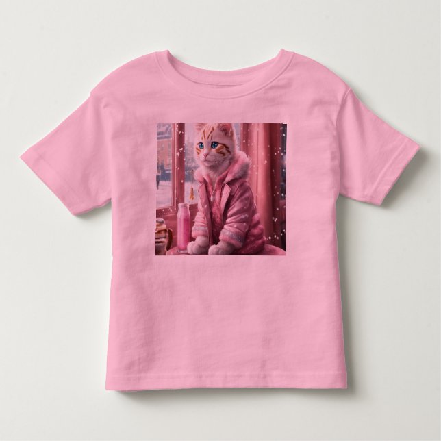 Camiseta Infantil Bebê Rosa Toddler Fine Jersey T-Shirt" (Frente)